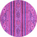 Round Machine Washable Abstract Purple Modern Area Rugs, wshabs2819pur