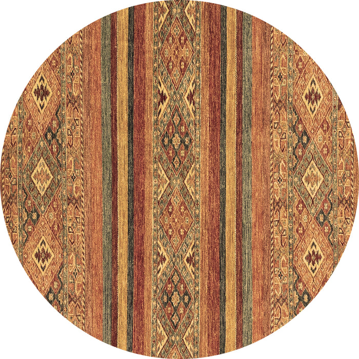 Round Abstract Brown Modern Rug, abs2819brn