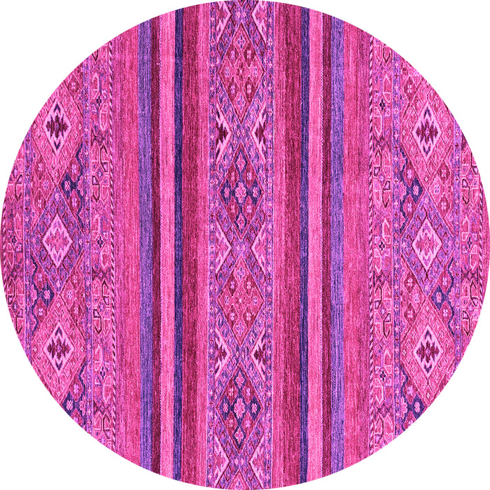Round Machine Washable Abstract Pink Modern Rug, wshabs2819pnk
