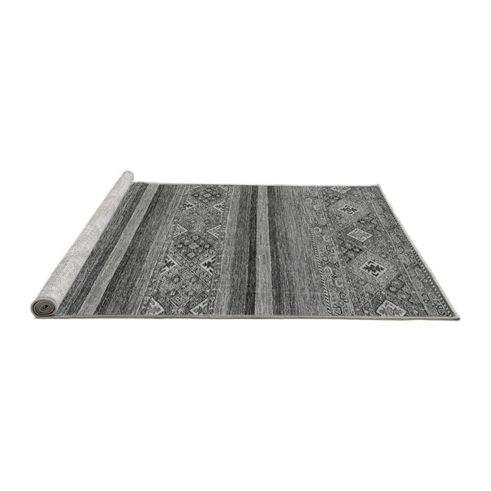 Sideview of Machine Washable Abstract Gray Modern Rug, wshabs2819gry