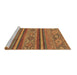 Sideview of Machine Washable Abstract Brown Modern Rug, wshabs2819brn