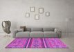 Machine Washable Abstract Purple Modern Area Rugs in a Living Room, wshabs2819pur