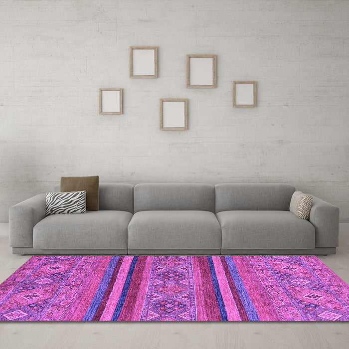 Machine Washable Abstract Purple Modern Area Rugs in a Living Room, wshabs2819pur
