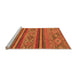 Sideview of Machine Washable Abstract Orange Modern Area Rugs, wshabs2819org