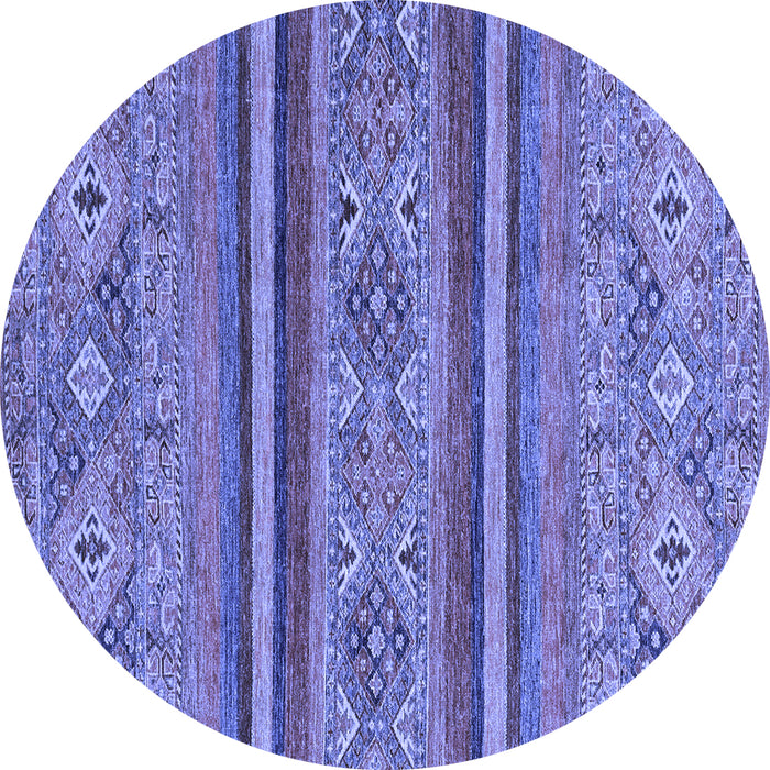 Round Abstract Blue Modern Rug, abs2819blu