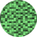 Round Oriental Emerald Green Modern Rug, abs281emgrn