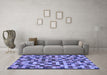 Machine Washable Oriental Blue Modern Rug in a Living Room, wshabs281blu