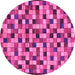 Round Oriental Pink Modern Rug, abs281pnk