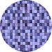 Round Oriental Blue Modern Rug, abs281blu