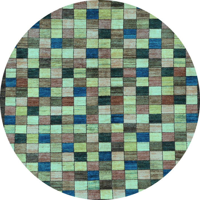 Round Oriental Light Blue Modern Rug, abs281lblu