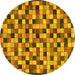 Round Oriental Yellow Modern Rug, abs281yw