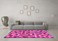 Machine Washable Oriental Pink Modern Rug, wshabs281pnk