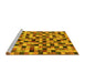 Sideview of Machine Washable Oriental Yellow Modern Rug, wshabs281yw