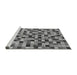 Sideview of Machine Washable Oriental Gray Modern Rug, wshabs281gry