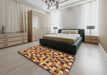 Abstract Yellow Oriental Rug in a Bedroom, abs281