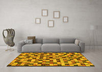 Machine Washable Oriental Yellow Modern Rug, wshabs281yw