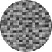 Round Oriental Gray Modern Rug, abs281gry