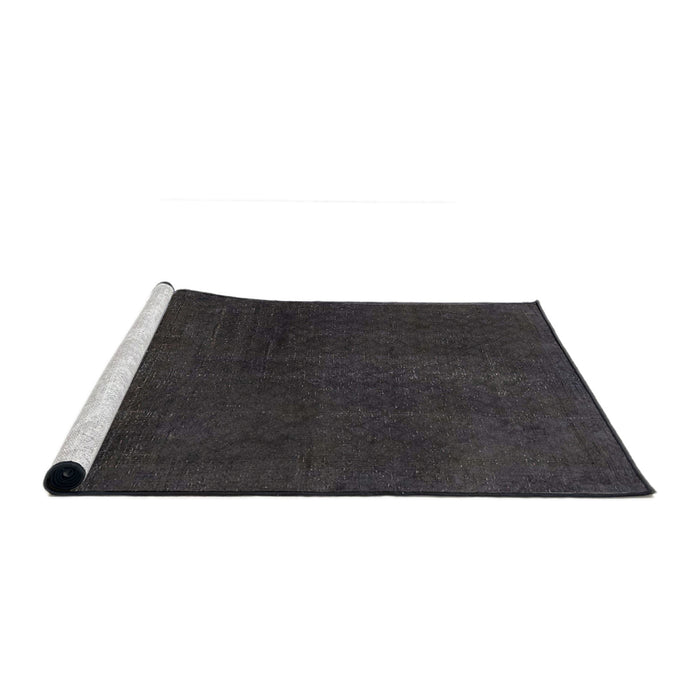 Sideview of Machine Washable Abstract Black Rug, wshabs2820
