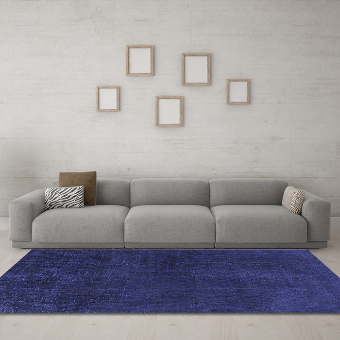 Machine Washable Abstract Blue Modern Rug in a Living Room, wshabs2820blu