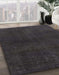 Abstract Black Modern Rug in Family Room, abs2820