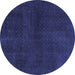 Round Machine Washable Abstract Blue Modern Rug, wshabs2820blu