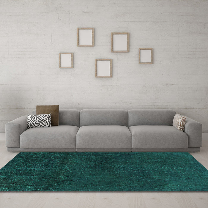 Machine Washable Abstract Turquoise Modern Area Rugs in a Living Room,, wshabs2820turq