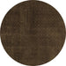 Round Abstract Brown Modern Rug, abs2820brn