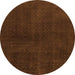 Round Abstract Orange Modern Rug, abs2820org