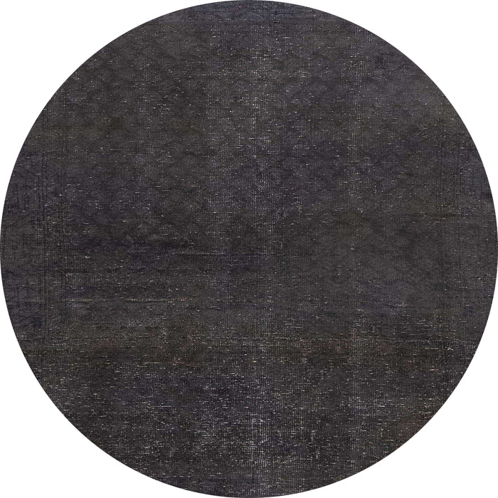 Round Abstract Black Modern Rug, abs2820