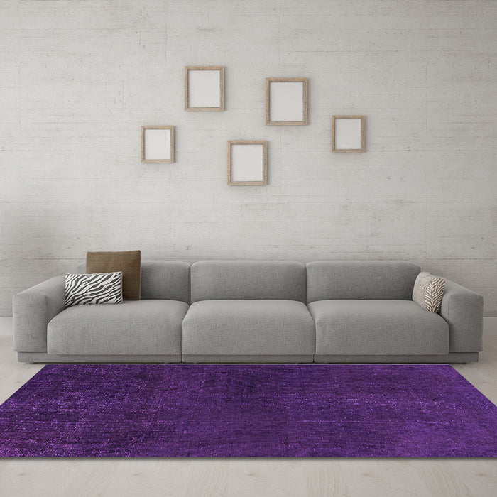 Machine Washable Abstract Purple Modern Area Rugs in a Living Room, wshabs2820pur