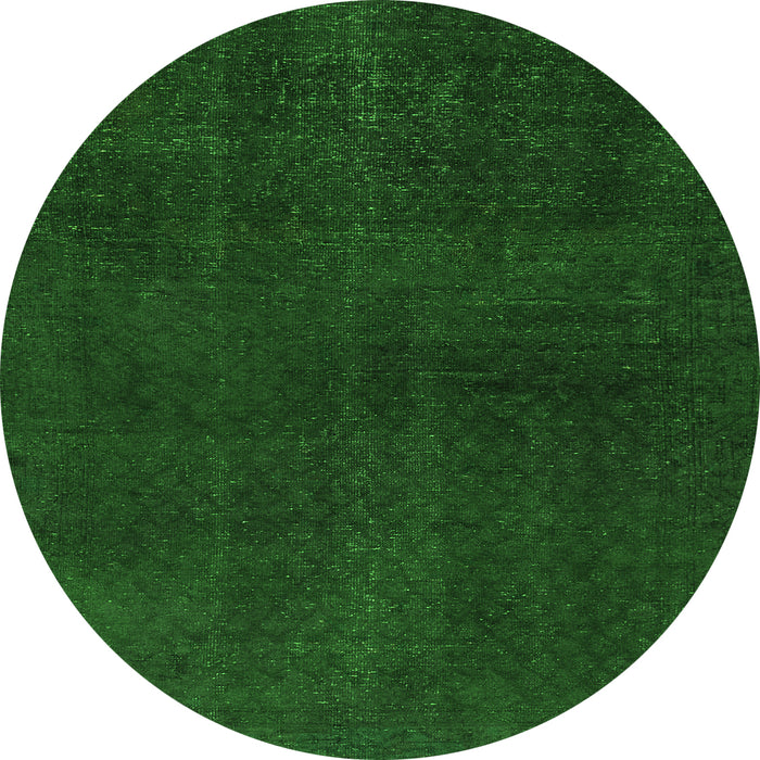 Round Machine Washable Abstract Green Modern Area Rugs, wshabs2820grn