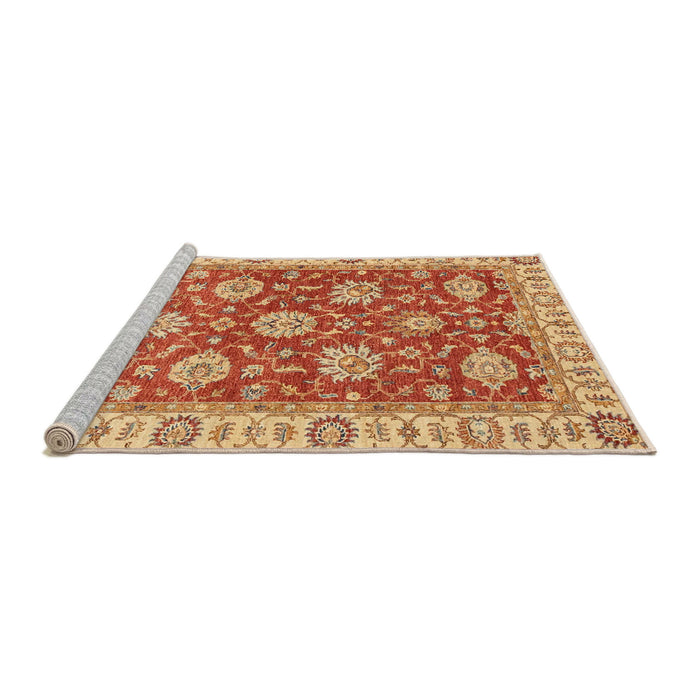 Sideview of Machine Washable Abstract Fire Red Rug, wshabs2821