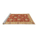 Sideview of Machine Washable Abstract Fire Red Rug, wshabs2821