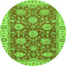 Round Oriental Green Traditional Rug, abs2821grn