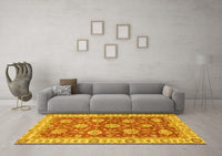 Machine Washable Oriental Yellow Traditional Rug, wshabs2821yw