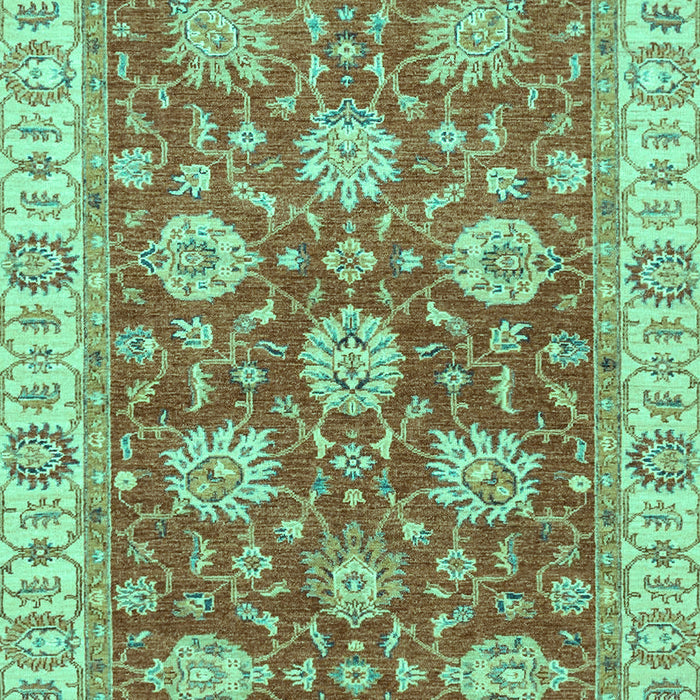 Machine Washable Oriental Turquoise Traditional Area Rugs, wshabs2821turq