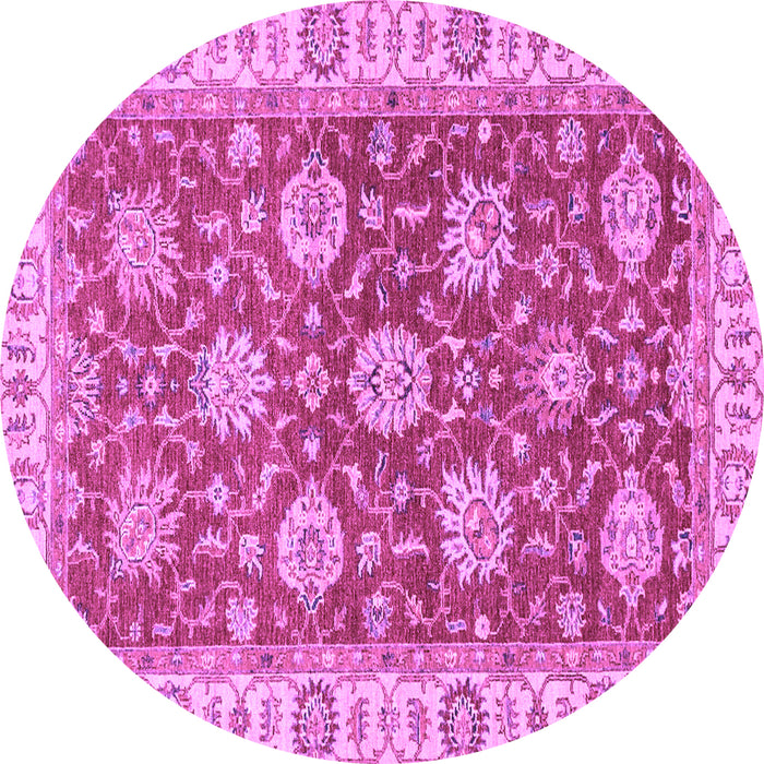Round Machine Washable Oriental Purple Traditional Area Rugs, wshabs2821pur