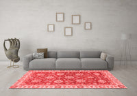 Machine Washable Oriental Red Traditional Rug, wshabs2821red