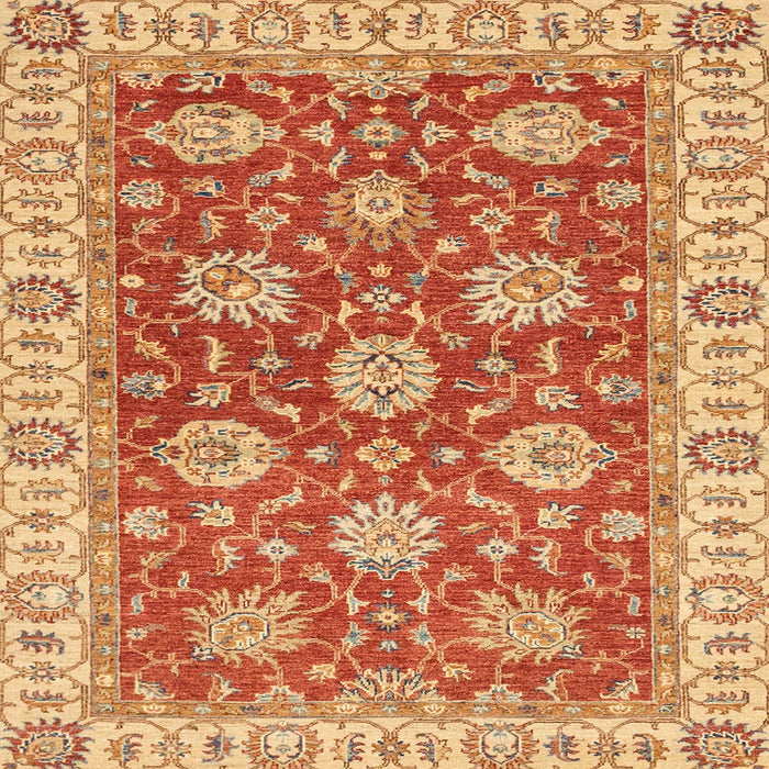 Square Abstract Red Oriental Rug, abs2821