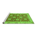 Sideview of Machine Washable Oriental Green Traditional Area Rugs, wshabs2821grn