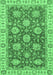 Machine Washable Oriental Emerald Green Traditional Area Rugs, wshabs2821emgrn