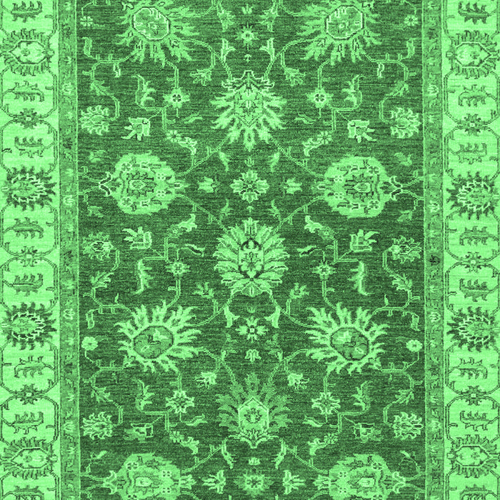 Machine Washable Oriental Emerald Green Traditional Area Rugs, wshabs2821emgrn