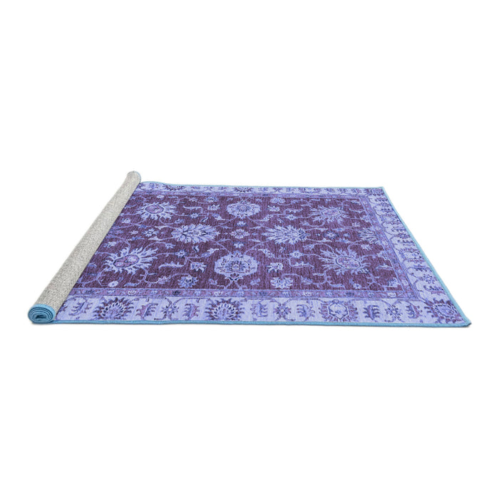 Sideview of Machine Washable Oriental Blue Traditional Rug, wshabs2821blu