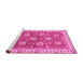 Sideview of Machine Washable Oriental Pink Traditional Rug, wshabs2821pnk