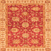 Square Machine Washable Oriental Orange Traditional Area Rugs, wshabs2821org