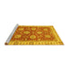 Sideview of Machine Washable Oriental Yellow Traditional Rug, wshabs2821yw