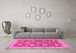 Machine Washable Oriental Pink Traditional Rug in a Living Room, wshabs2821pnk