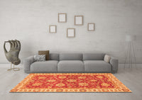 Machine Washable Oriental Orange Traditional Rug, wshabs2821org