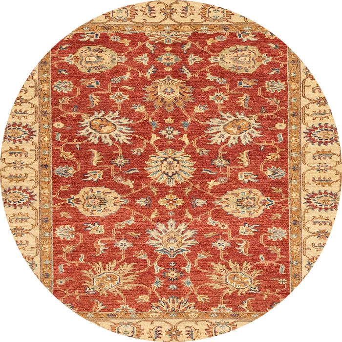 Round Abstract Red Oriental Rug, abs2821
