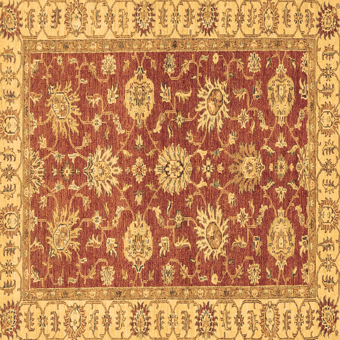 Square Machine Washable Oriental Brown Traditional Rug, wshabs2821brn